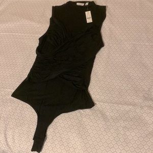 New York & Company Sweet Pea Collection Black Bodysuit Size L